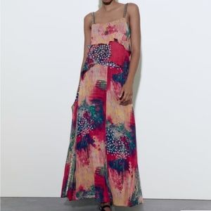 Zara Printed Midi Skirt